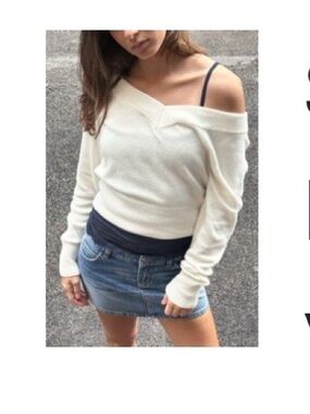 SUBDUED V neck sweater white size 6/M